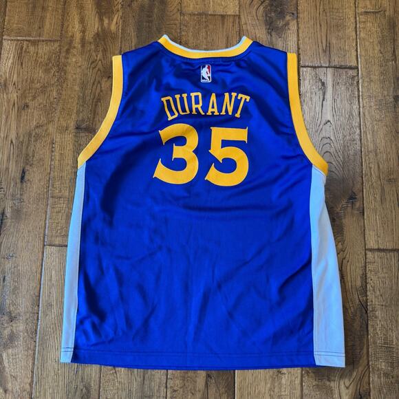 Golden State Warriors Adidas Jersey Kevin Durant #35 NBA Youth Large Blue 2016 - Picture 5 of 5